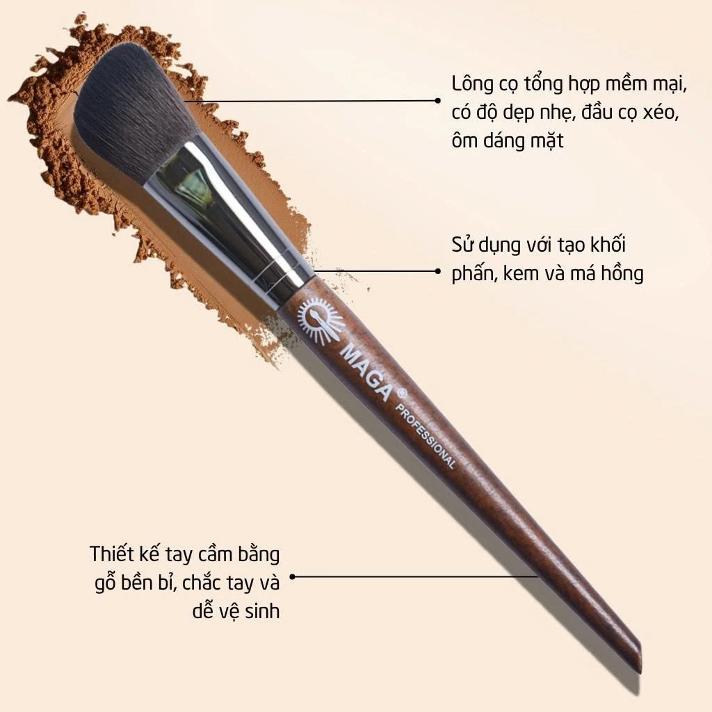 Cọ Trang Điểm Tạo Khối Mặt MAGA Angled Contour Brush MA117