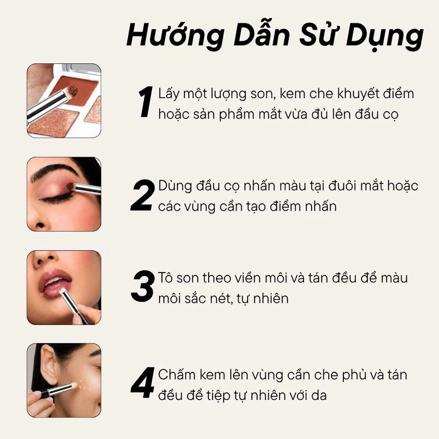 Cọ Môi Cọ Nhấn Đuôi Mắt Dạng Kem Dạng Phấn Có Nắp BH Cosmetics Eyeshadow Brush BH179