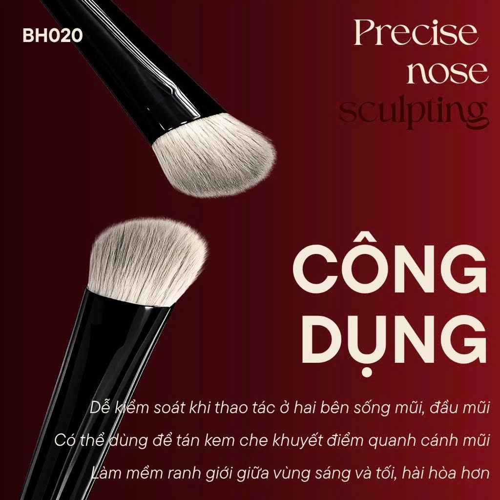 Cọ Tạo Khối Sống Mũi Đầu Vát Dạng Kem Và Phấn BH Cosmetics Angled Concealer Brush BH020
