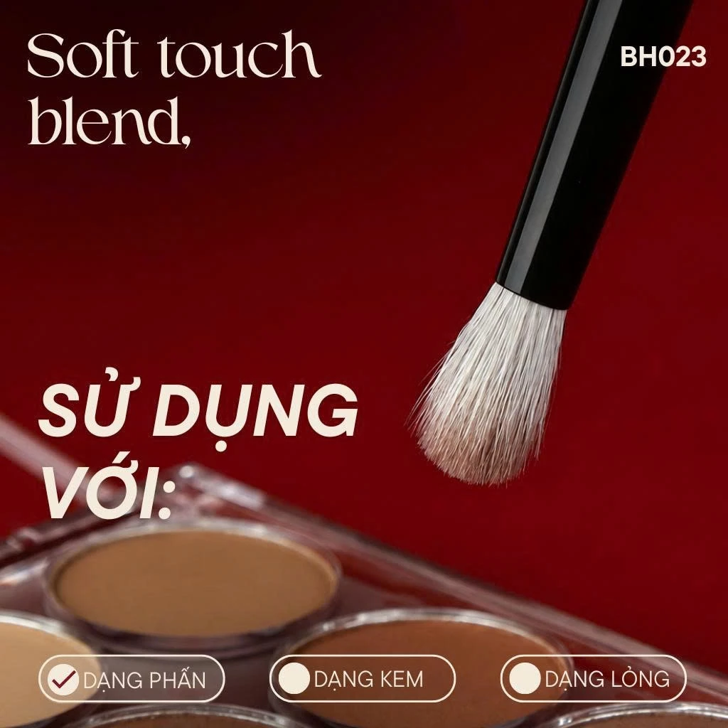 Cọ Blend Tán Phấn Mắt BH Cosmetics Crease Brush BH023 Lông Mềm Bám Phấn Tốt