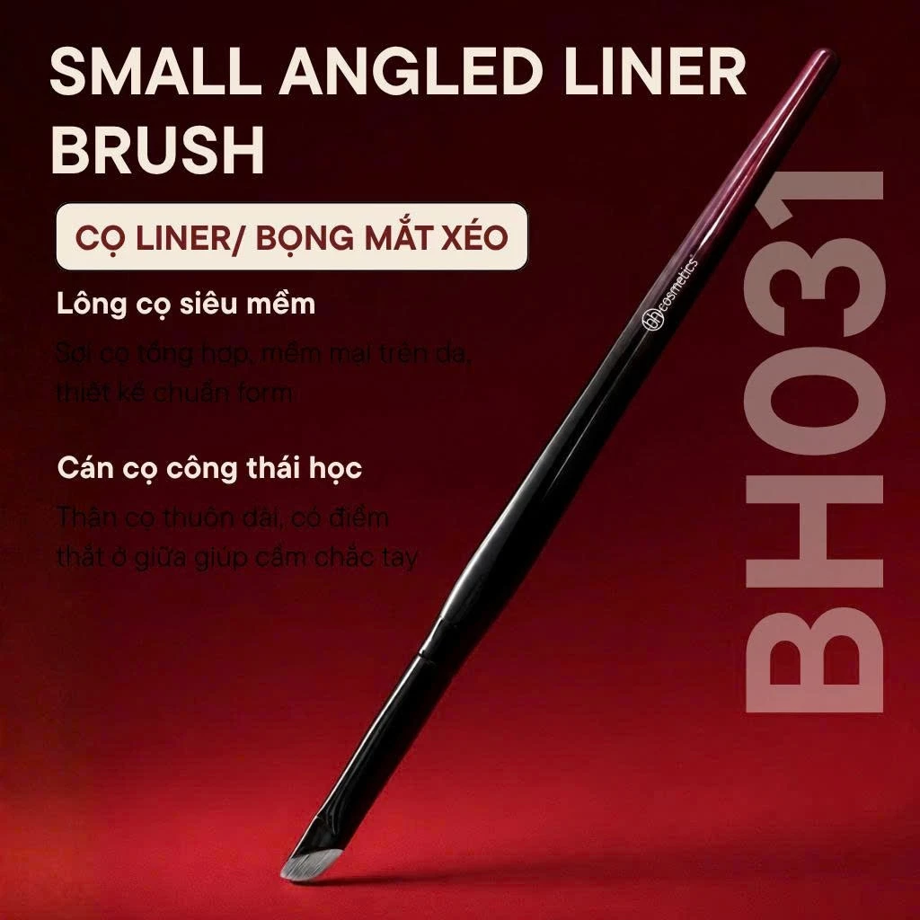Cọ Tém / EyeLiner xéo để tém mày /kẻ mày /kẻ mắt cực mảnh và dễ dàng mới về BH COSMETICS Small Angled Liner Brush BH031