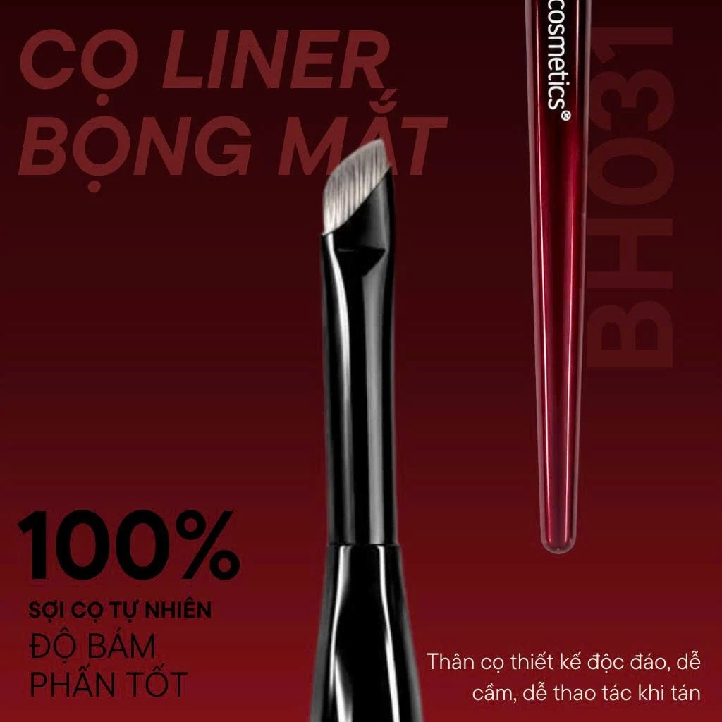 Cọ Tém / EyeLiner xéo để tém mày /kẻ mày /kẻ mắt cực mảnh và dễ dàng mới về BH COSMETICS Small Angled Liner Brush BH031