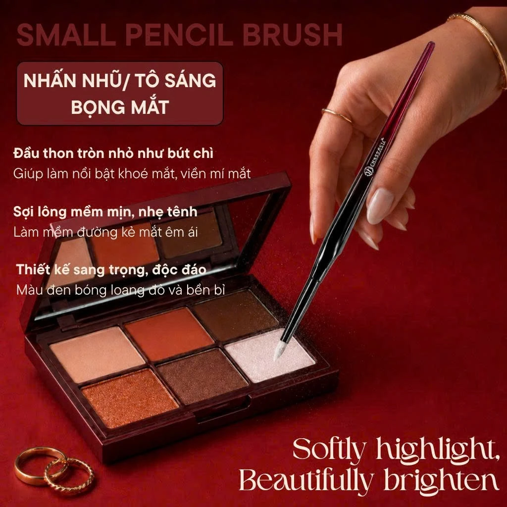 Cọ Che Khuyết Điểm Đầu Nhọn - Cọ Tô Sáng Bọng Mắt BH COSMETICS Small Pencil Brush BH032