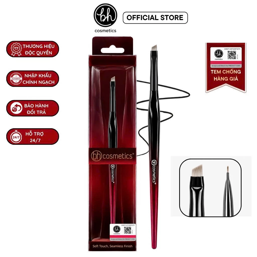 Cọ Kẻ Mày Eyeliner BH Cosmetics Vẽ Bọng Mắt Nét Mảnh Dùng Cho Chuyên Nghiệp Petit Angled Eyeliner/Concealer Brush BH034