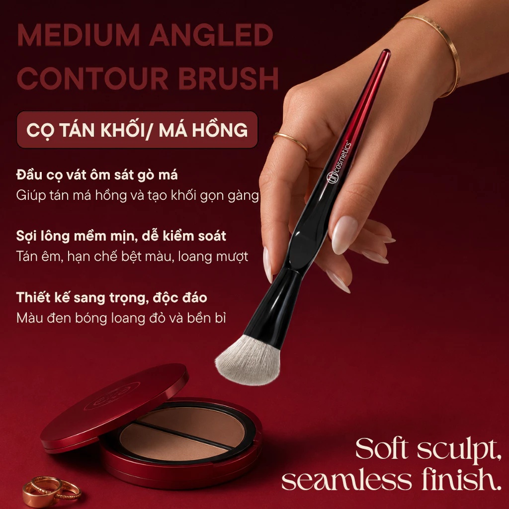 Cọ vạt xéo tạo khối đa năng BH Cosmetics Medium Angled Contour Brush BH035