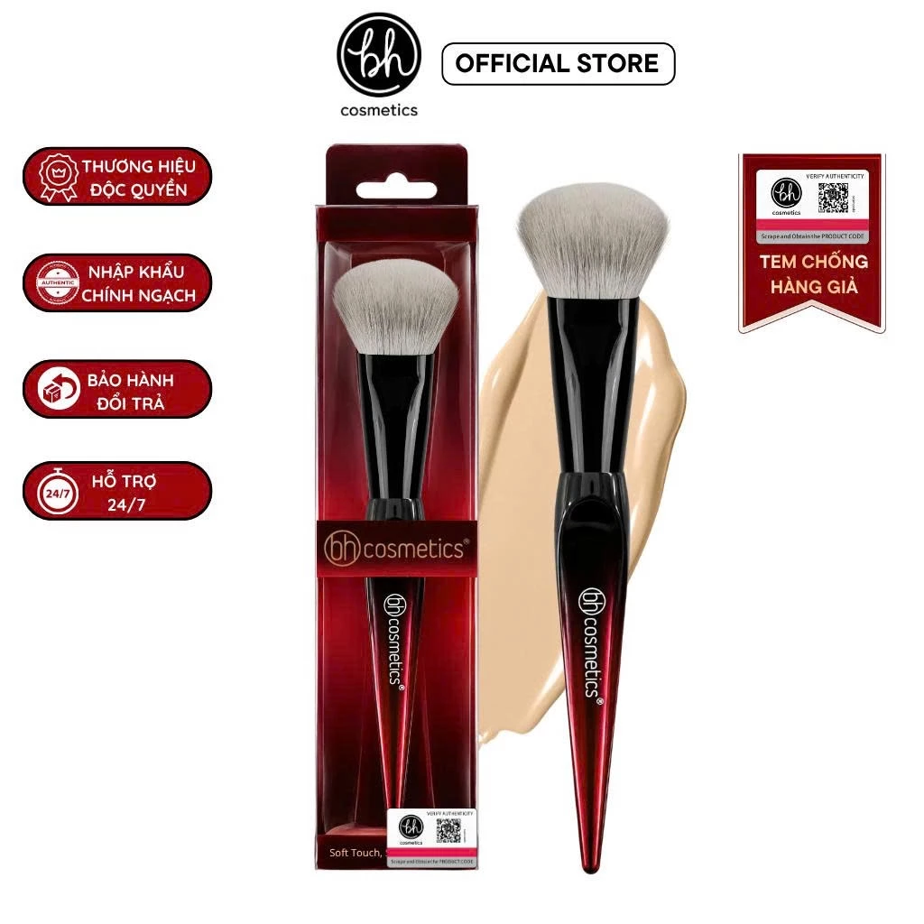 Cọ trang điểm má hồng kem tán nền đầu vát cao cấp BH Cosmetics Thumb Foundation BH001