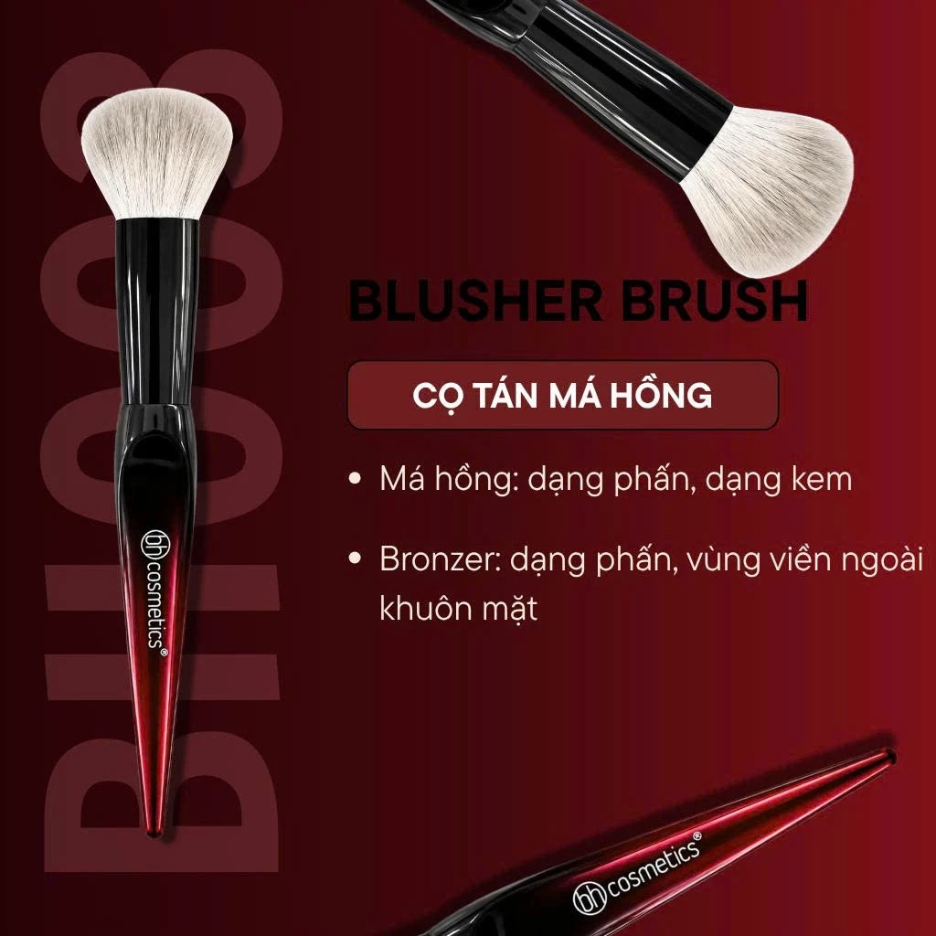 Cọ Trang Điểm Má Hồng Phủ Phấn Nhỏ BH Cosmetics Blusher BH003 Lông Mềm Bám Phấn
