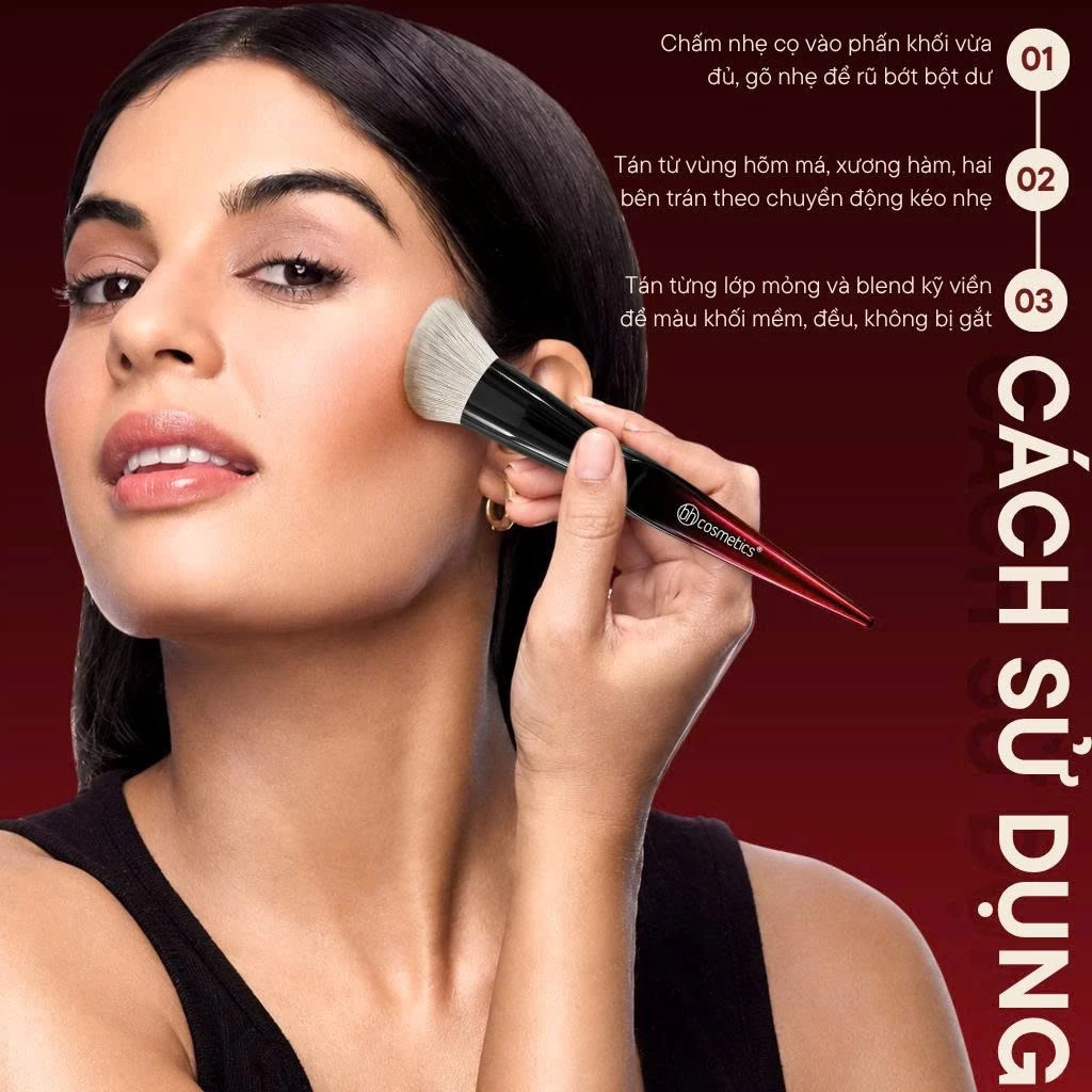 Cọ Đánh Khối Cho Phấn Dạng Nén Kem Phấn Cao Cấp BH Cosmetics Angled Contour BH004