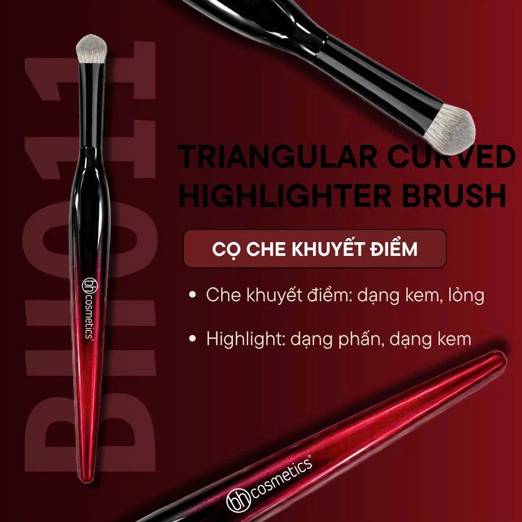 Cọ che khuyết điểm - cọ má hồng kem đầu tam giác BH Cosmetics Triangular Curved Highlighter BH011