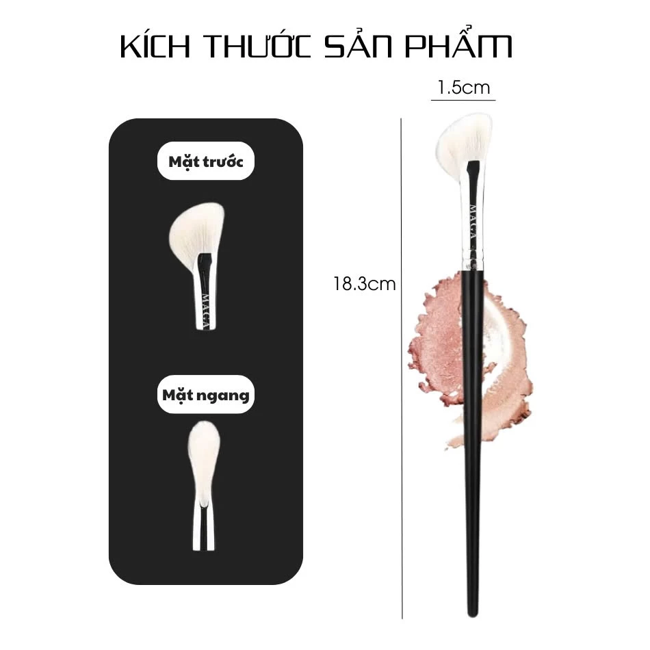 Cọ Đánh Khối Mũi Dạng Quạt Cọ Highlight Che Khuyết Điểm Mũi MAGA Fan Shaped Nose Contour (Đen) MA40